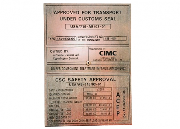 CSC label with proof of registration with ACEP