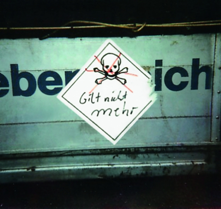 Altered hazardous goods label